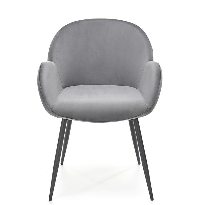Stolička K480 velvet/kov popol 59x59x79