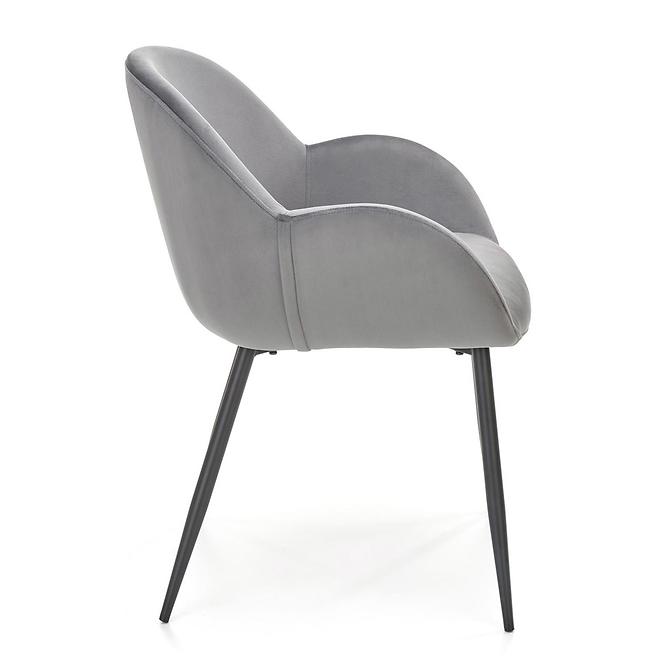 Stolička K480 velvet/kov popol 59x59x79