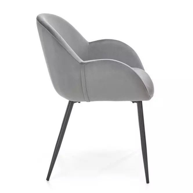 Stolička K480 velvet/kov popol 59x59x79,3