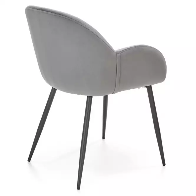 Stolička K480 velvet/kov popol 59x59x79