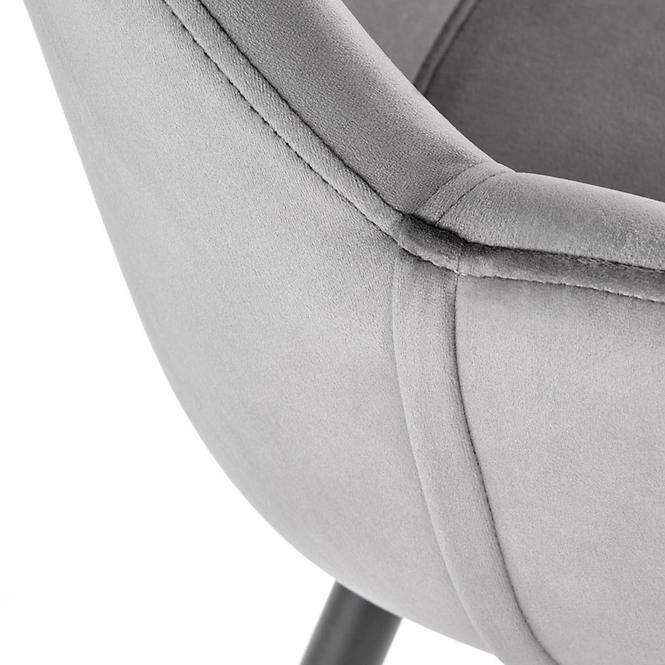 Stolička K480 velvet/kov popol 59x59x79