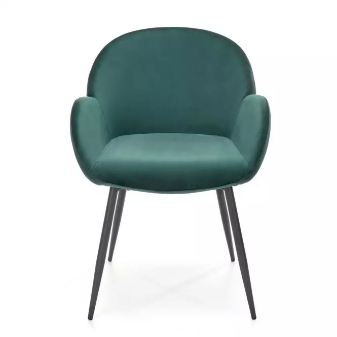 Stolička K480 velvet/kov tmavá  zelená 59x59x79