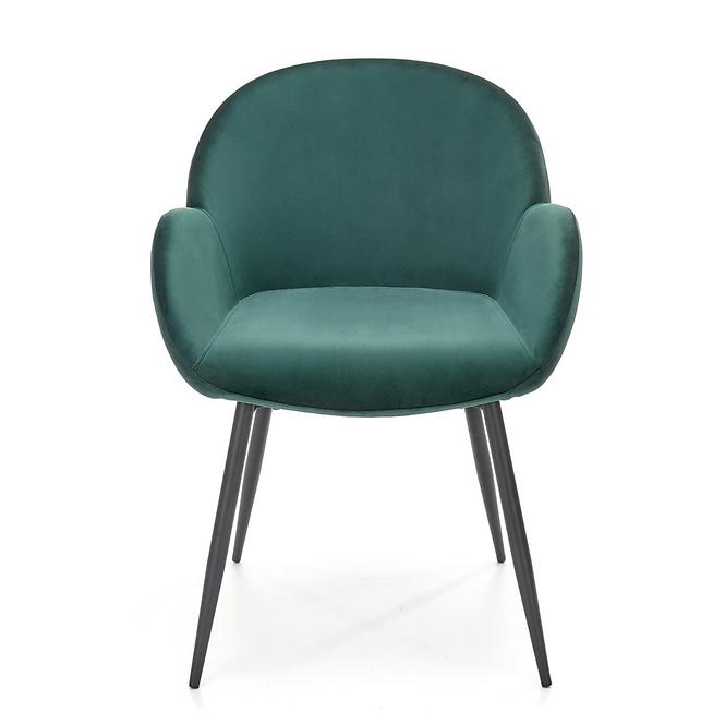 Stolička K480 velvet/kov tmavá  zelená 59x59x79