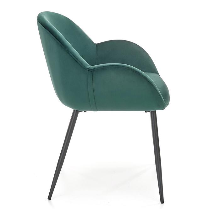 Stolička K480 velvet/kov tmavá  zelená 59x59x79