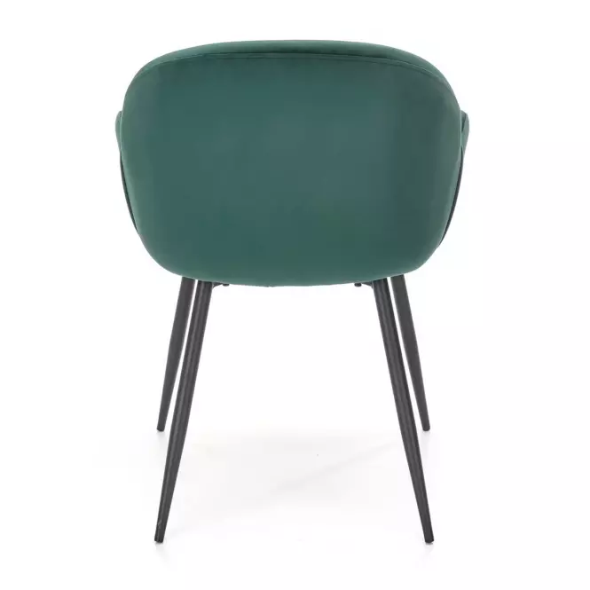 Stolička K480 velvet/kov tmavá  zelená 59x59x79