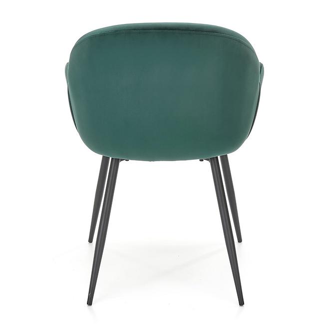 Stolička K480 velvet/kov tmavá  zelená 59x59x79
