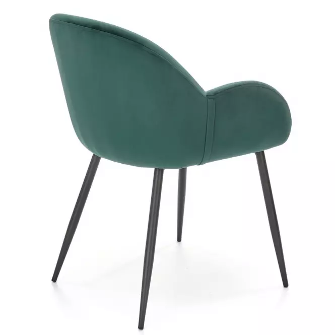 Stolička K480 velvet/kov tmavá  zelená 59x59x79