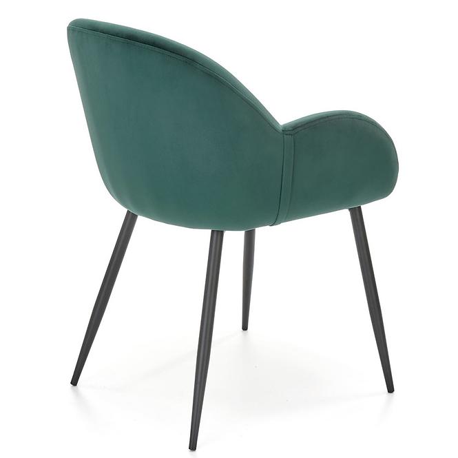 Stolička K480 velvet/kov tmavá  zelená 59x59x79