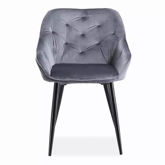 Stolička K487 velvet/kov popol 56x65x81