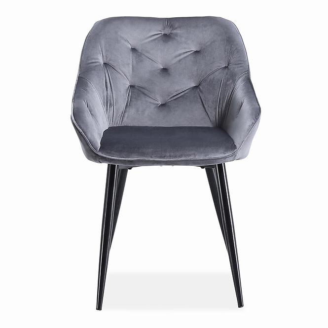Stolička K487 velvet/kov popol 56x65x81