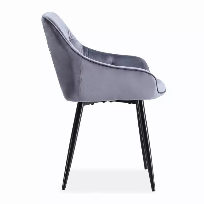 Stolička K487 velvet/kov popol 56x65x81