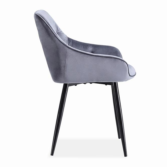 Stolička K487 velvet/kov popol 56x65x81