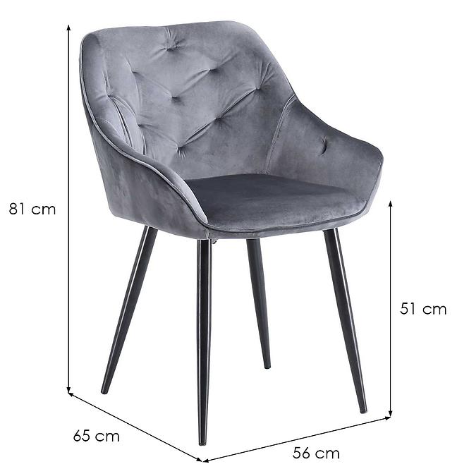 Stolička K487 velvet/kov popol 56x65x81