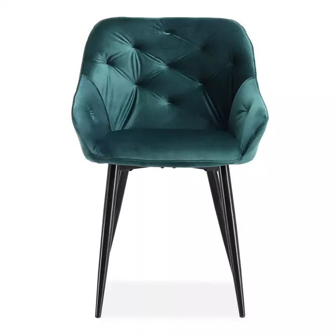 Stolička K487 velvet/kov tmavá  zelená 56x65x81