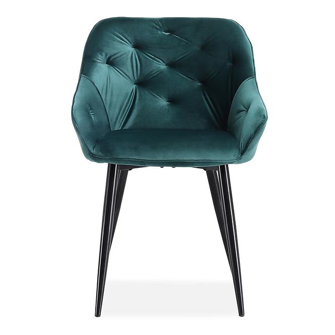 Stolička K487 velvet/kov tmavá  zelená 56x65x81