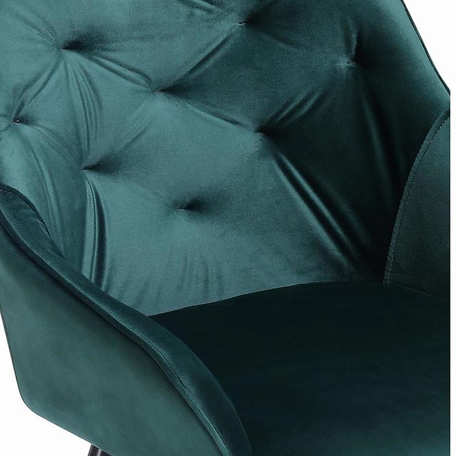 Stolička K487 velvet/kov tmavá  zelená 56x65x81