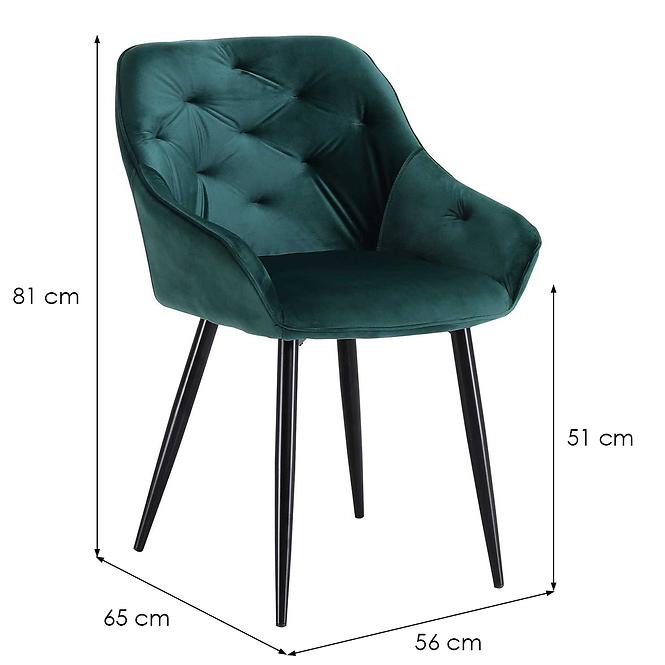 Stolička K487 velvet/kov tmavá  zelená 56x65x81,6