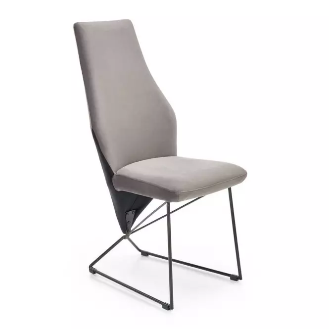 Stolička K485 velvet/kov popol 44x63x96