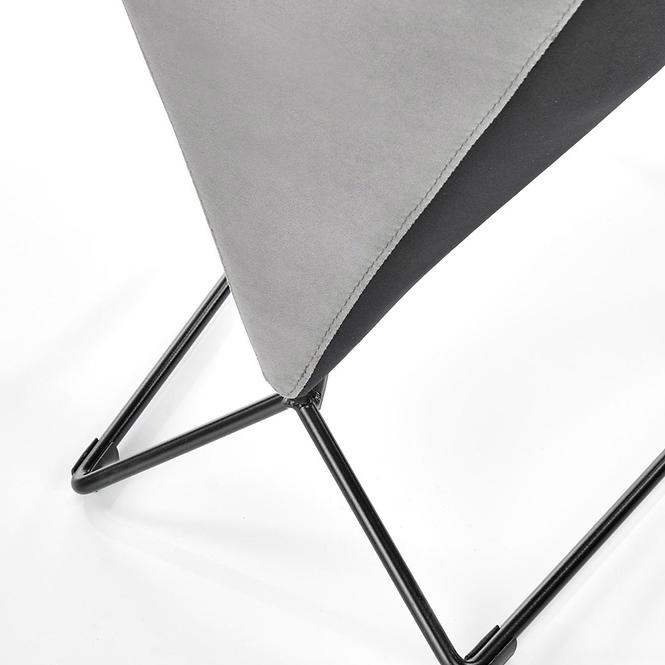 Stolička K485 velvet/kov popol 44x63x96