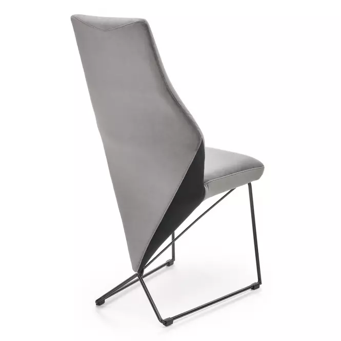 Stolička K485 velvet/kov popol 44x63x96