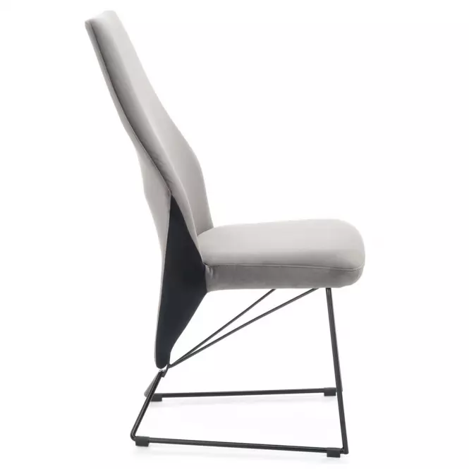 Stolička K485 velvet/kov popol 44x63x96