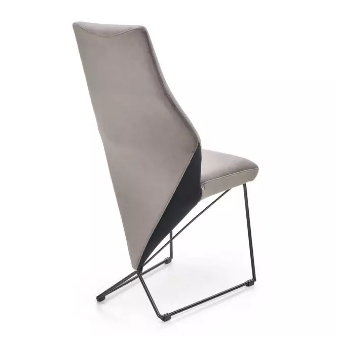 Stolička K485 velvet/kov popol 44x63x96