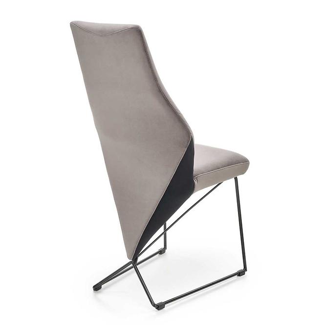 Stolička K485 velvet/kov popol 44x63x96