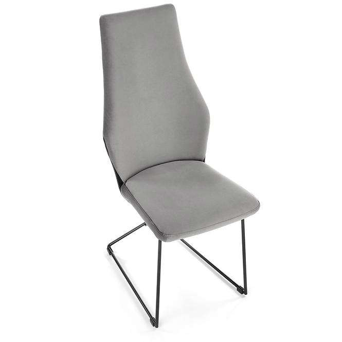 Stolička K485 velvet/kov popol 44x63x96