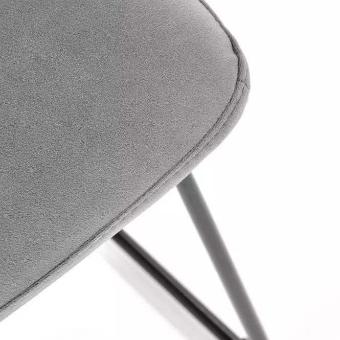 Stolička K485 velvet/kov popol 44x63x96