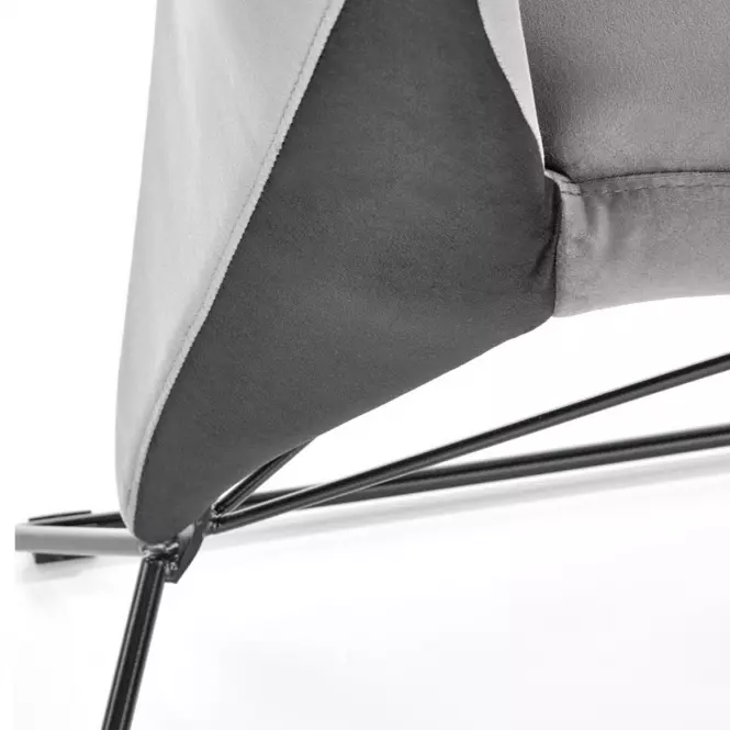 Stolička K485 velvet/kov popol 44x63x96
