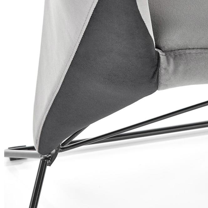 Stolička K485 velvet/kov popol 44x63x96