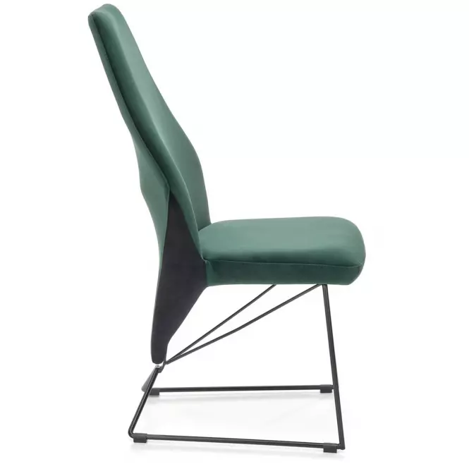 Stolička K485 velvet/kov tmavá  zelená  44x63x96