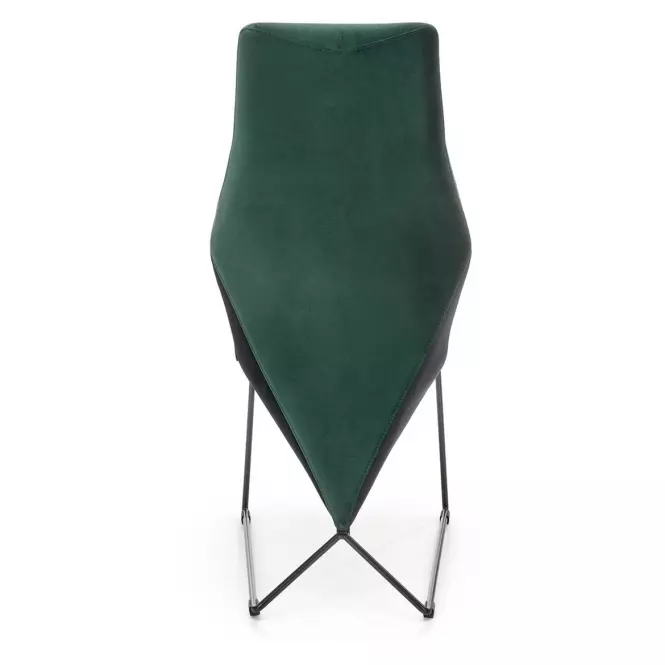 Stolička K485 velvet/kov tmavá  zelená  44x63x96