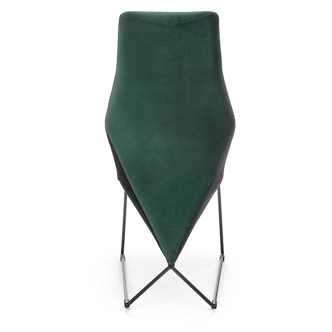 Stolička K485 velvet/kov tmavá  zelená  44x63x96