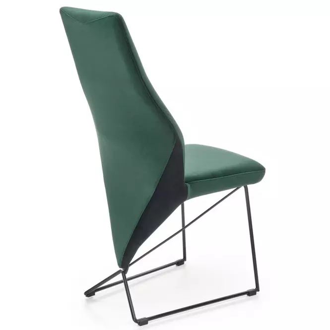Stolička K485 velvet/kov tmavá  zelená  44x63x96