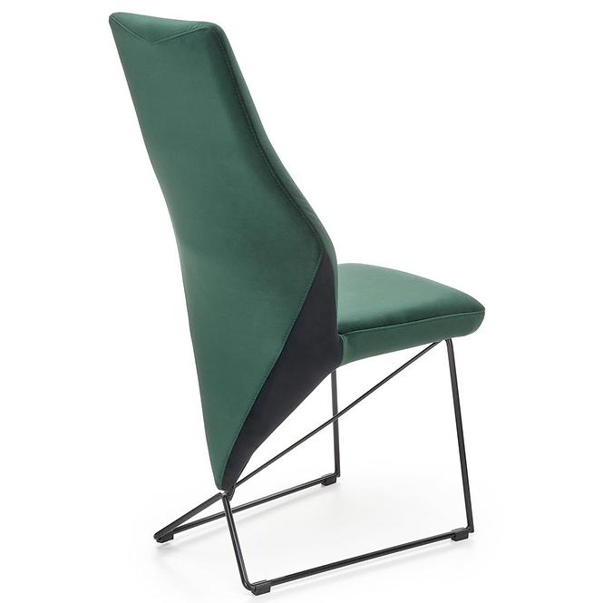 Stolička K485 velvet/kov tmavá  zelená  44x63x96