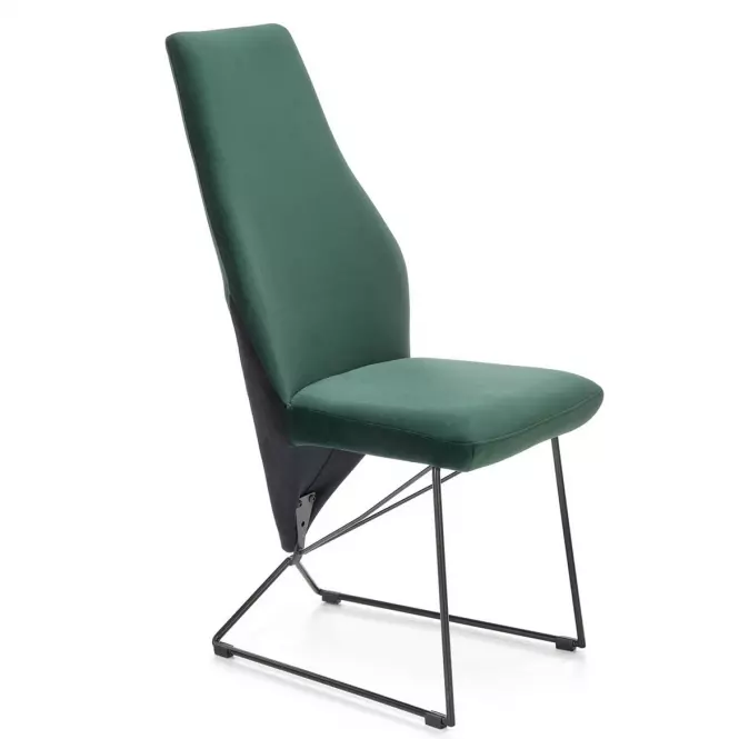 Stolička K485 velvet/kov tmavá  zelená  44x63x96