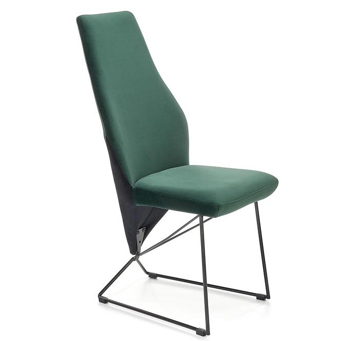 Stolička K485 velvet/kov tmavá  zelená  44x63x96