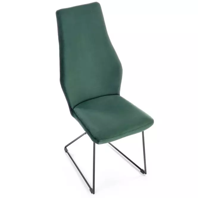 Stolička K485 velvet/kov tmavá  zelená  44x63x96