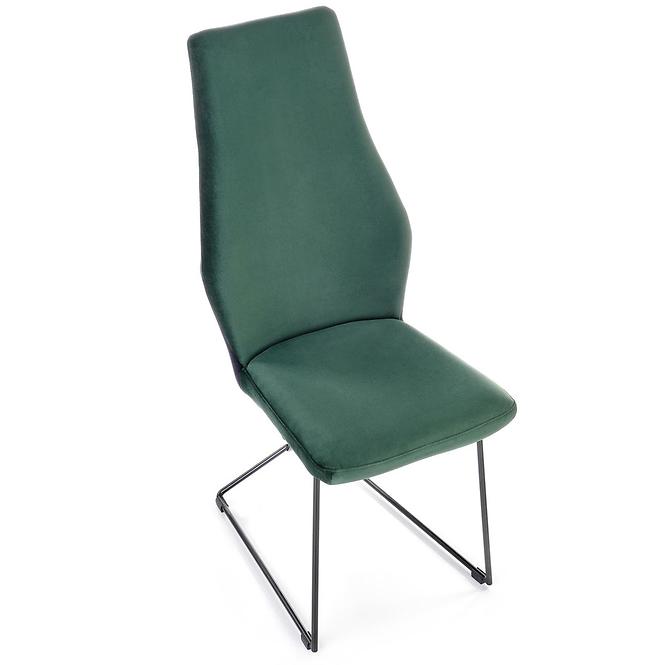 Stolička K485 velvet/kov tmavá  zelená  44x63x96