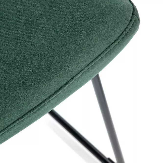 Stolička K485 velvet/kov tmavá  zelená  44x63x96