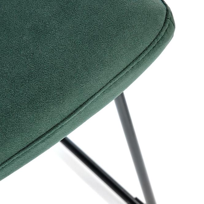 Stolička K485 velvet/kov tmavá  zelená  44x63x96