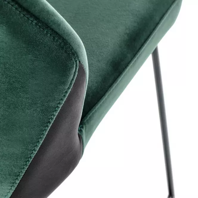 Stolička K485 velvet/kov tmavá  zelená  44x63x96