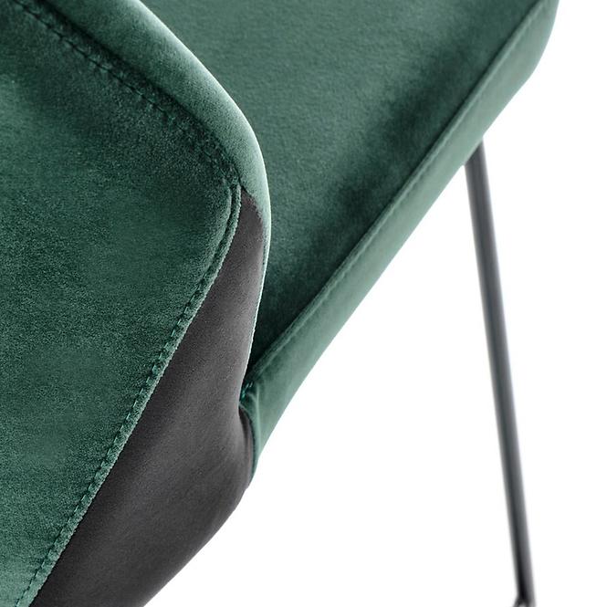 Stolička K485 velvet/kov tmavá  zelená  44x63x96