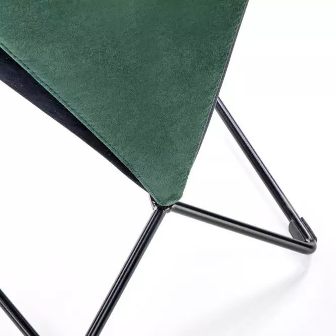Stolička K485 velvet/kov tmavá  zelená  44x63x96