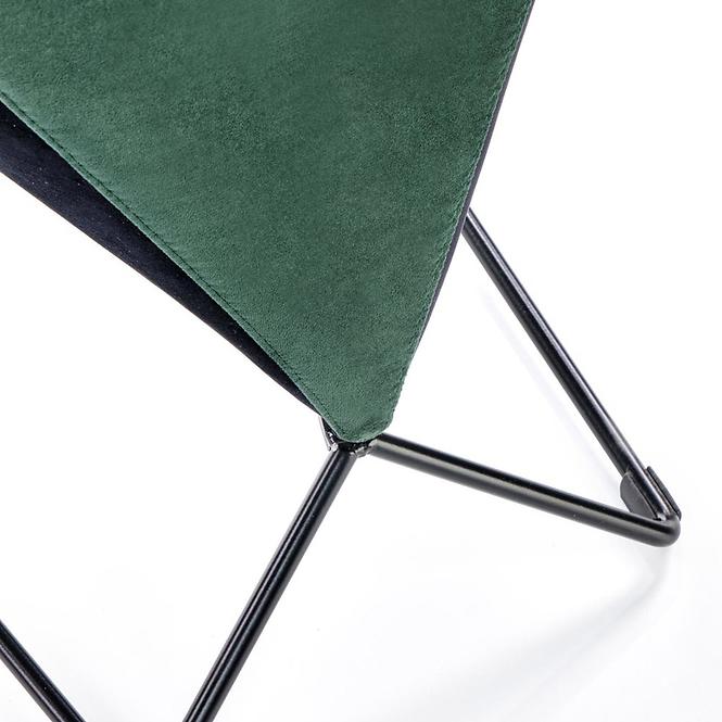 Stolička K485 velvet/kov tmavá  zelená  44x63x96