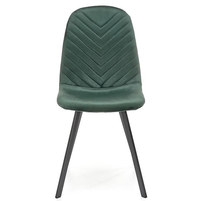 Stolička K462 velvet/kov tmavá  zelená 45x57x82