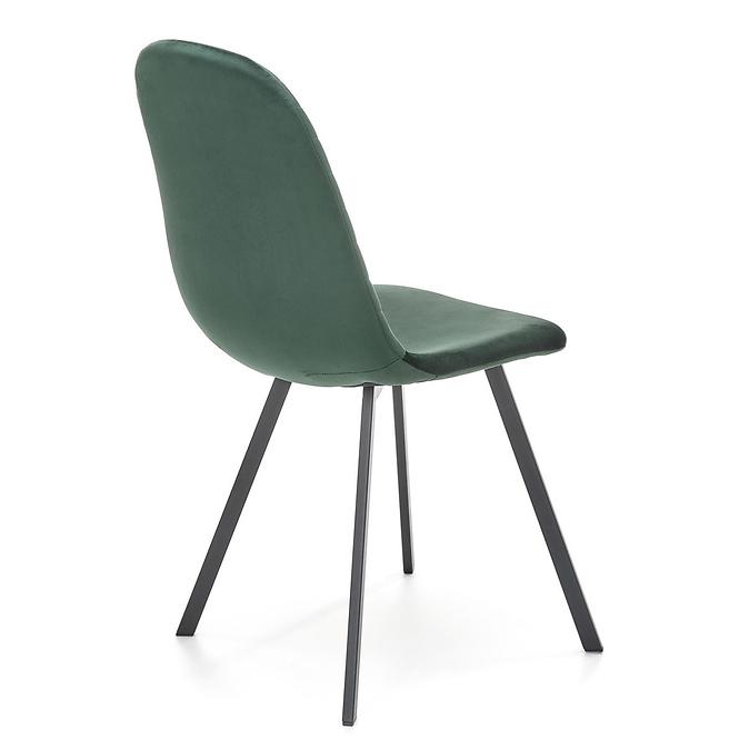 Stolička K462 velvet/kov tmavá  zelená 45x57x82