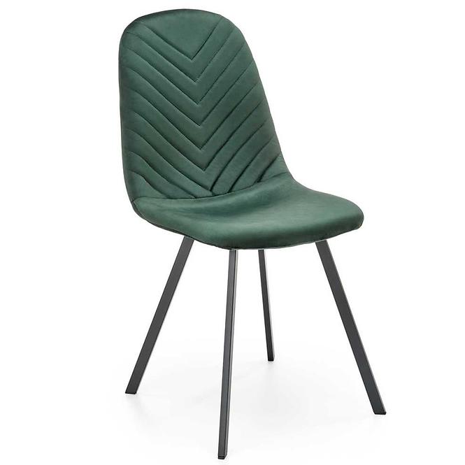 Stolička K462 velvet/kov tmavá  zelená 45x57x82