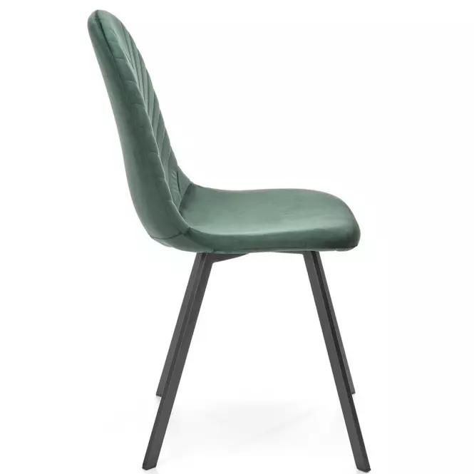 Stolička K462 velvet/kov tmavá  zelená 45x57x82